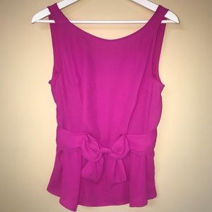 Cynthia Steffe Hot Pink Tank Bow Front V Back